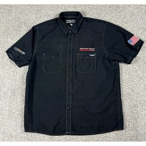 Throttle Threads‎ Shirt Mens XL Black Button Up Choppers Motorcycle Riding